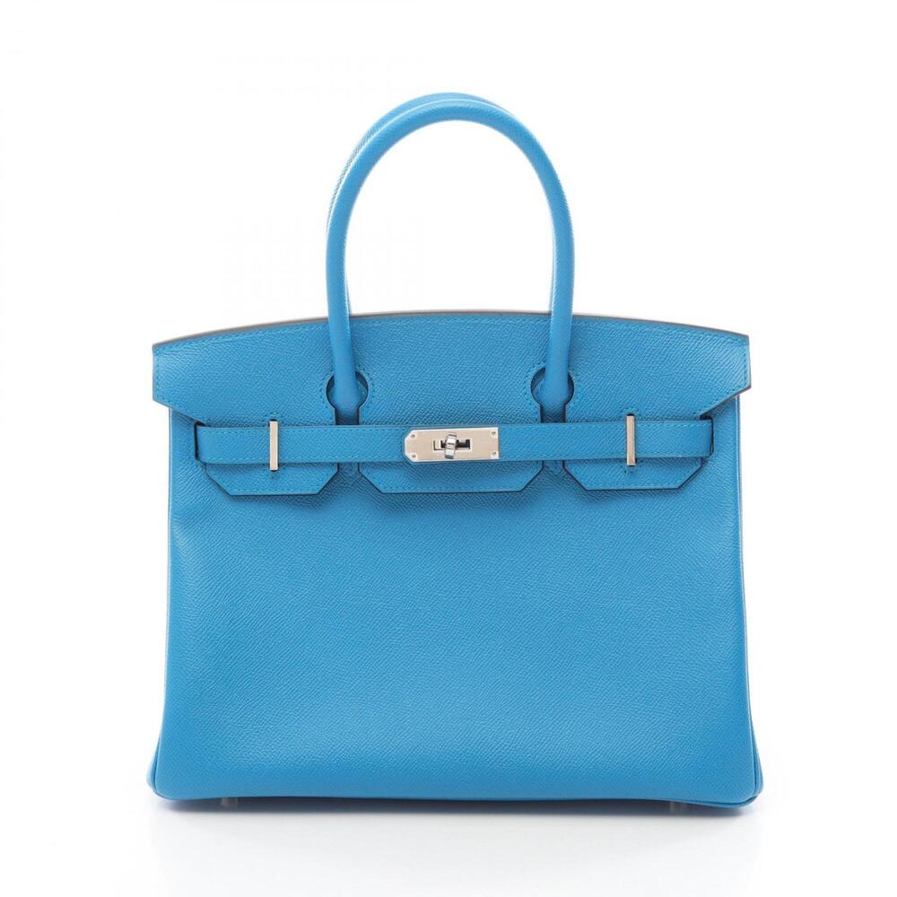 Hermes Birkin 30 Blue Zanzibar Handbag, Veau Epsom Leather, Women's,